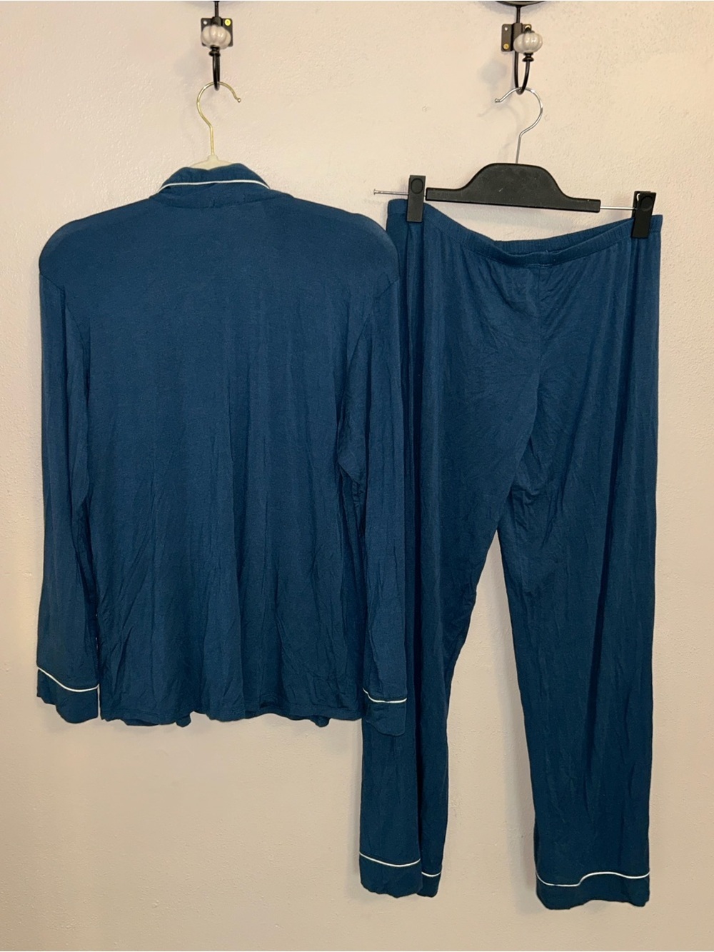 Eberjey Navy Pajama Set with White Piping - Picture 3 of 4